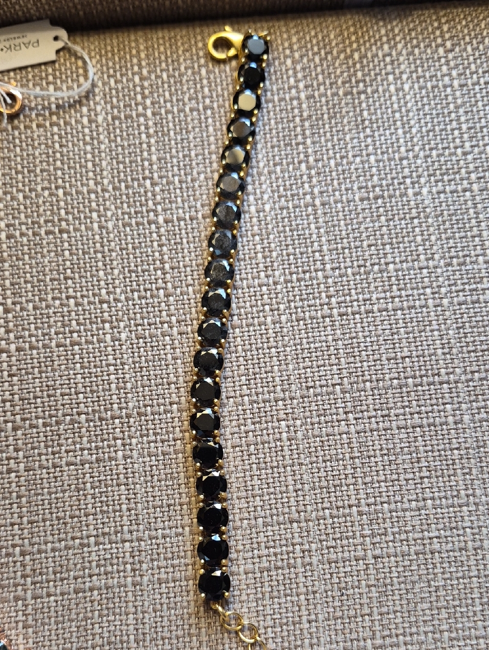 Park Lane Black Crystal and Gold Tennis Bracelet